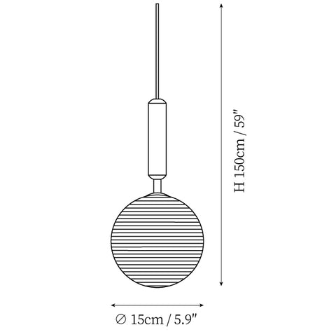 Ribbed Glass Bubble Kronleuchter — Maßzeichnungen 1