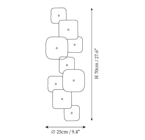 Model C: ∅ 9.8″ x H 27.6″ / Dia 25cm x H 70cm