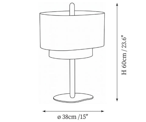 Lámpara de Mesa Rovian — Planos de dimensiones 1