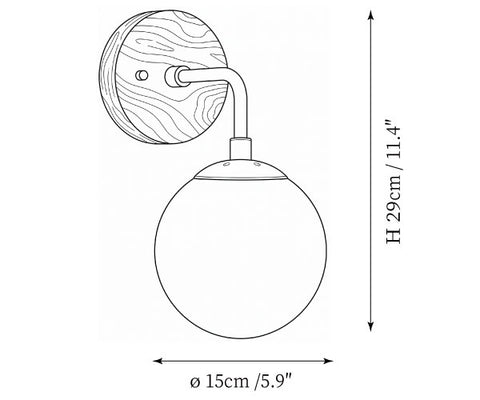 Applique da Parete Rowanford — Disegni dimensionali 1