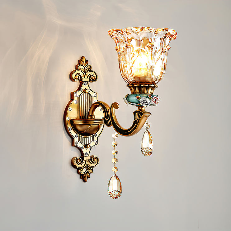 Royal Crystal Flower Wall Lamp