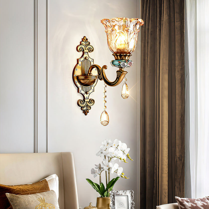 Royal Crystal Flower Wall Lamp