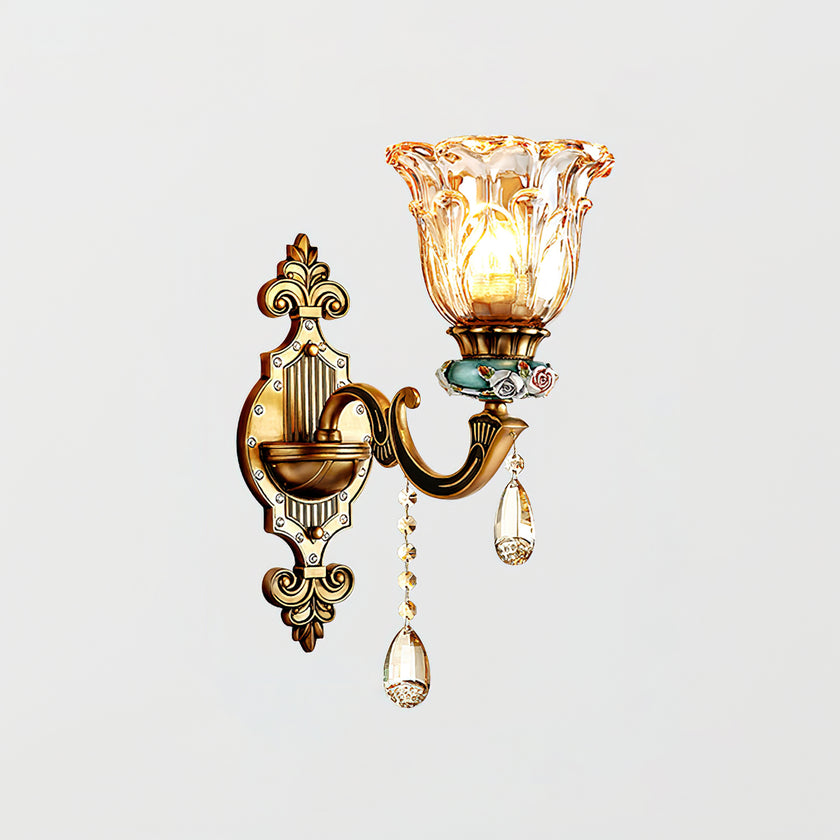 Royal Crystal Flower Wall Lamp