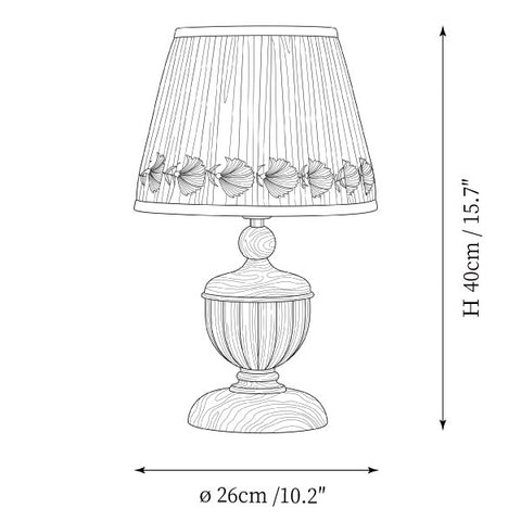 Rubria tafellamp — Dimensioentekeningen 1