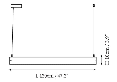 Suspension linéaire Saanen — Plans de dimensions 1