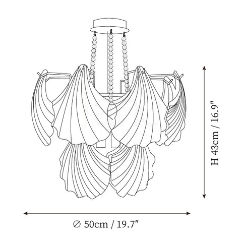 Scallop Chandelier — Dimension drawings 1