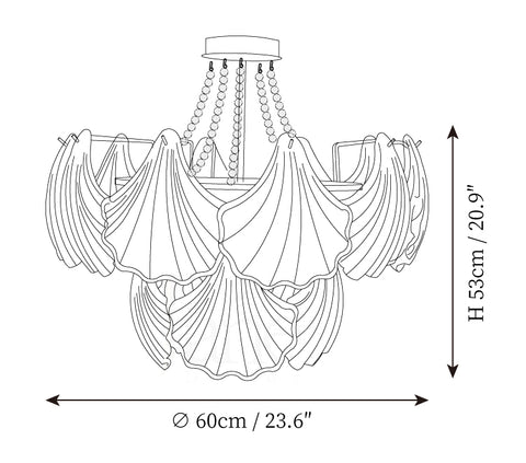 Scallop Chandelier — Dimension drawings 2