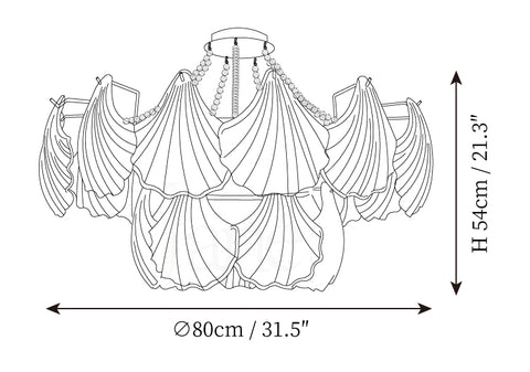 Scallop Chandelier — Dimension drawings 3
