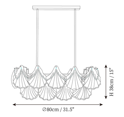 Scallop Chandelier — Dimension drawings 4