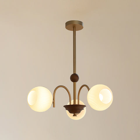 Sculptural Glass Ribbed Chandelier – detail 26