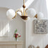 Sculptural Glass Ribbed Chandelier