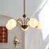 Sculptural Glass Ribbed Chandelier
