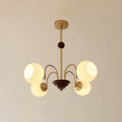 Sculptural Glass Ribbed Chandelier – detail 27