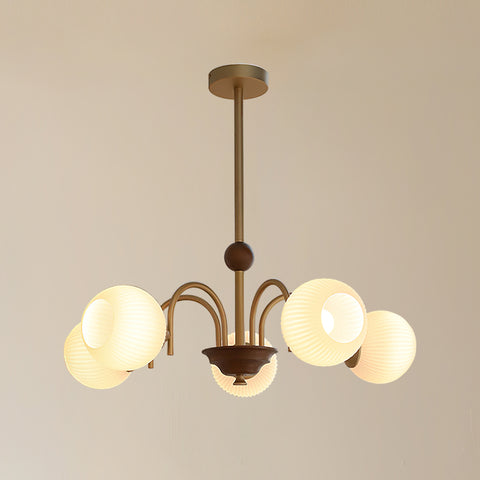 Sculptural Glass Ribbed Chandelier – detail 28