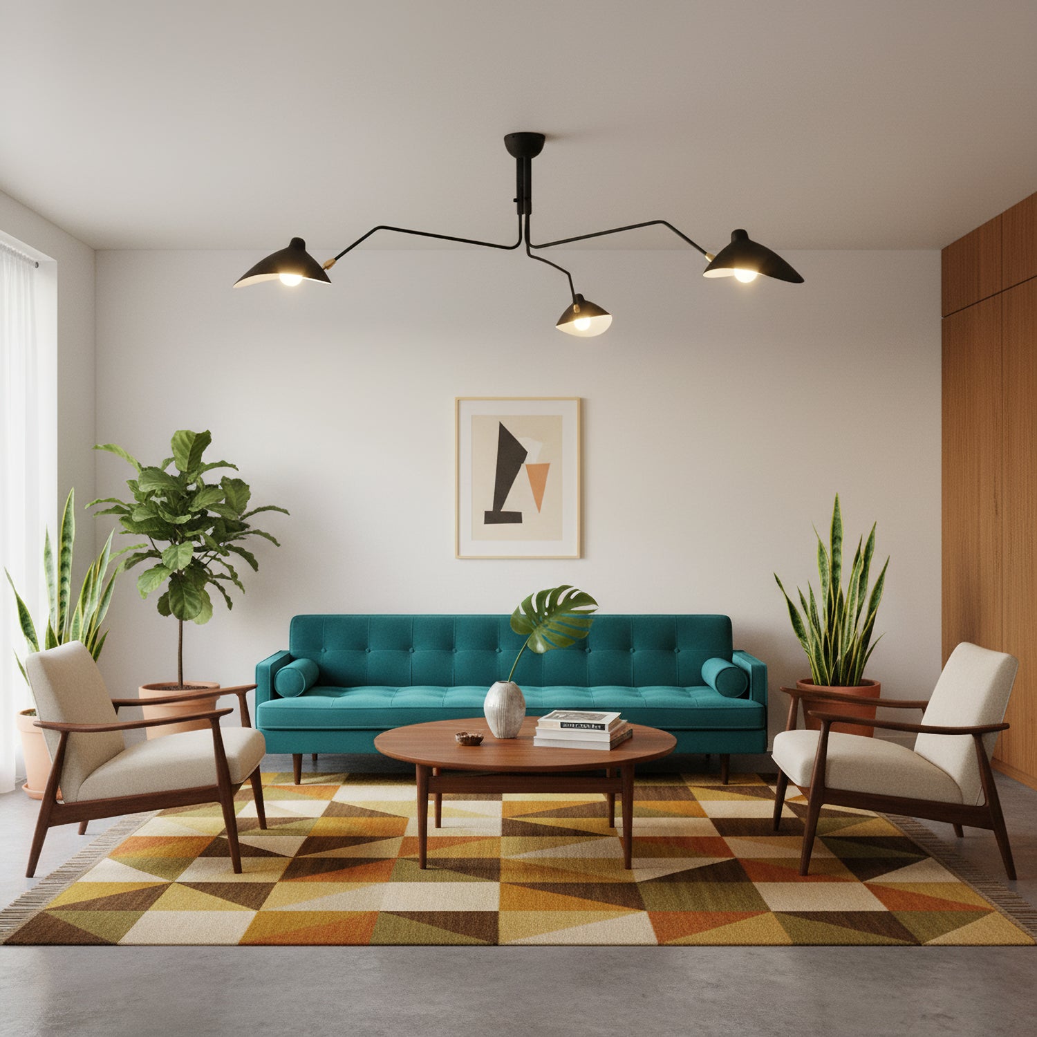 SERGE MOUILLEセルジュムーユceiling lamp Serge Mouille Ceiling Lamp - Mid Century Multi Arm Light for