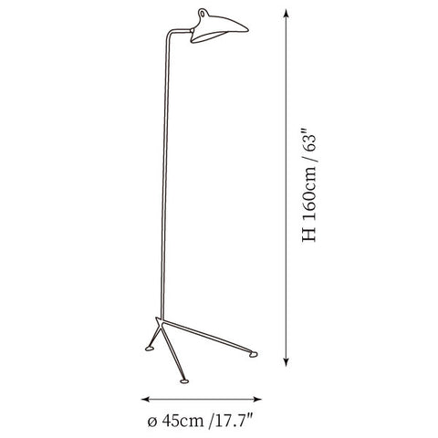 Serge Mouille Floor Lamp — Dimension drawings 1
