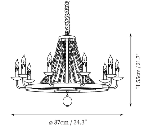 Shan Crystal Chandelier — Dimension drawings 2