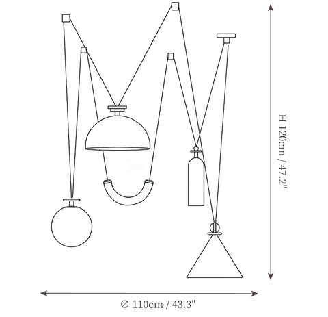 Geometric Shape Art Modern Kronleuchter — Maßzeichnungen 5