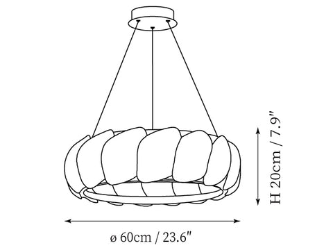 ثريا Shell LED — رسومات الأبعاد 1