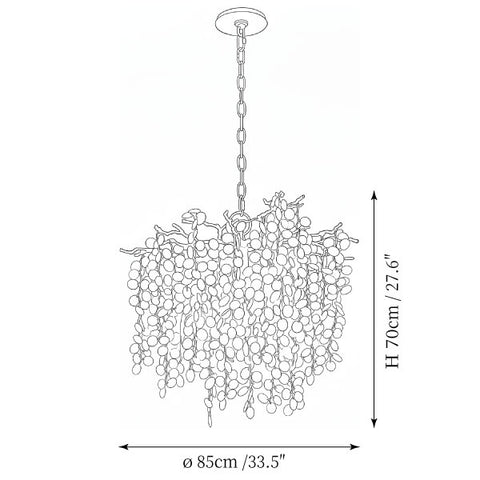 Shiro Noda Kristallen Kroonluchter — Dimension drawings 1