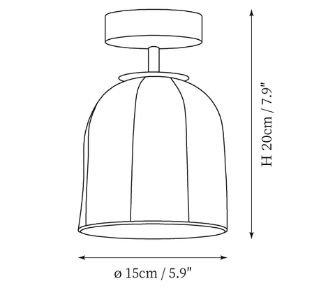 Modèle A : ∅ 5,9″ x H 7,9″ / Dia 15 cm x H 20 cm