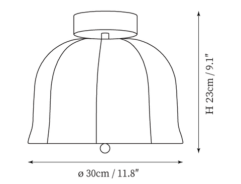 Modèle B : ∅ 11,8″ x H 9,1″ / Dia 30 cm x H 23 cm
