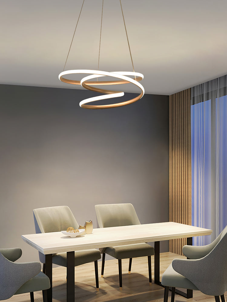 Simple Aluminum Spiral Ring Pendant Lamp