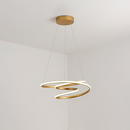 Simple Aluminum Spiral Ring Pendant Lamp