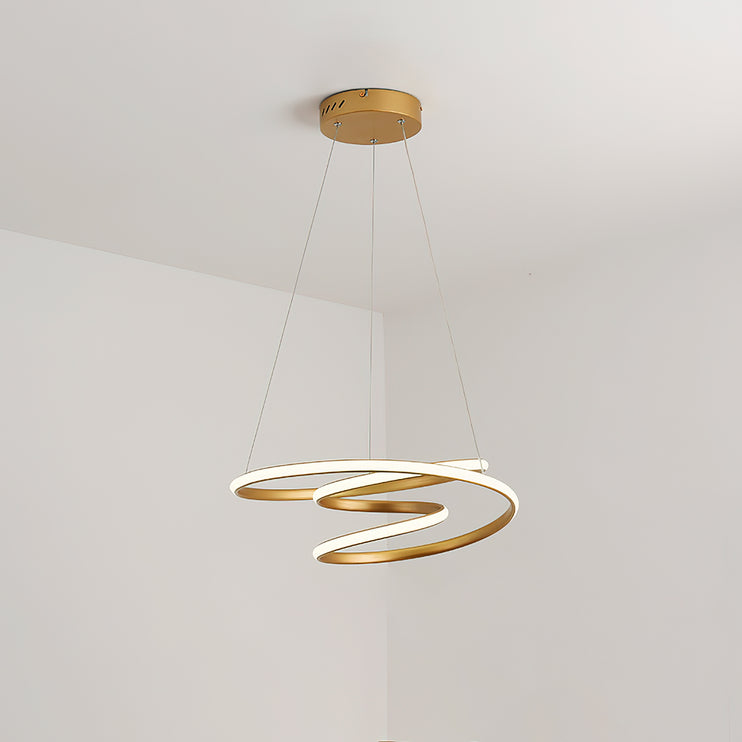 Simple Aluminum Spiral Ring Pendant Lamp