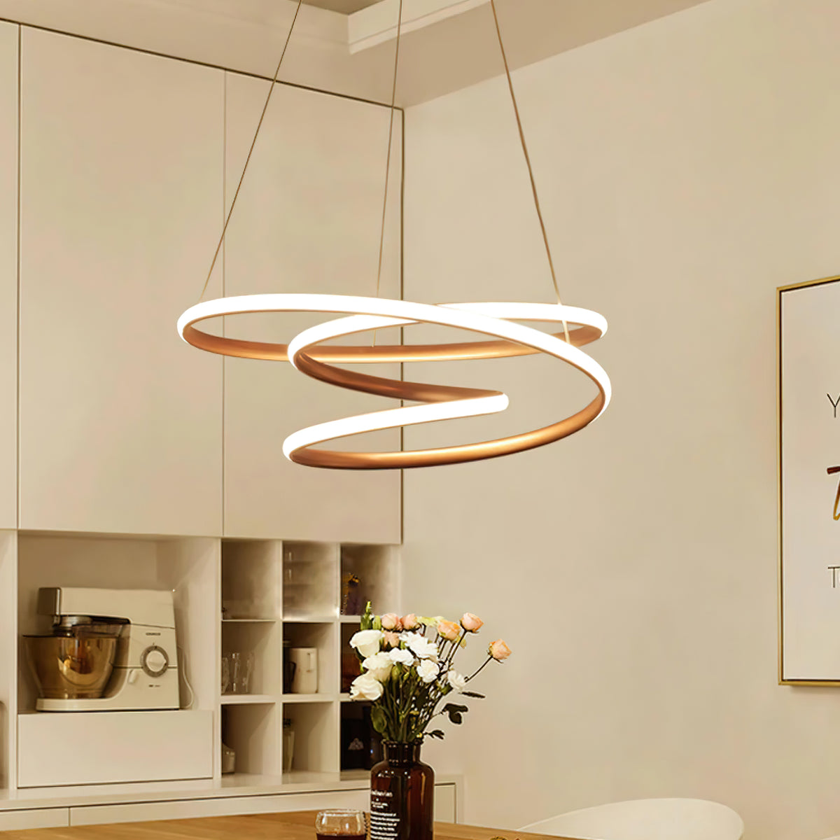 Simple Aluminum Spiral Ring Pendant Lamp – detail 2