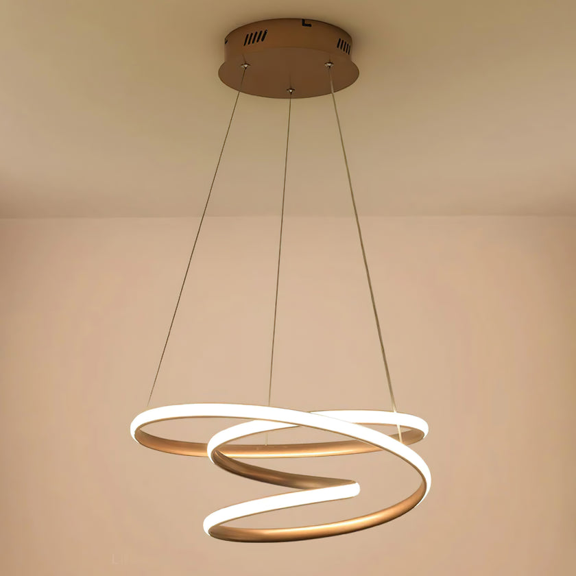 Simple Aluminum Spiral Ring Pendant Lamp