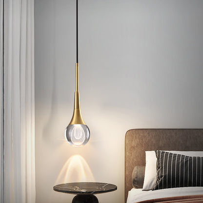 Simple Drop-Shaped Crystal Pendant Lamp
