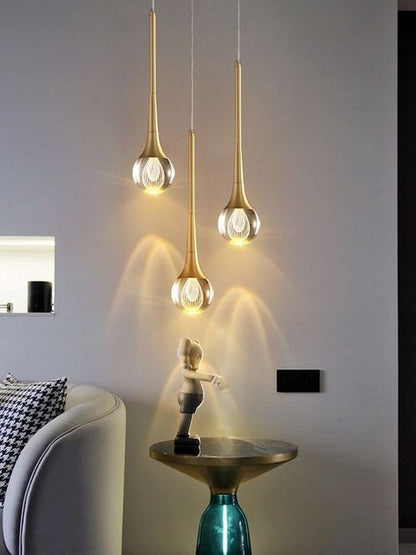 Simple Drop-Shaped Crystal Pendant Lamp