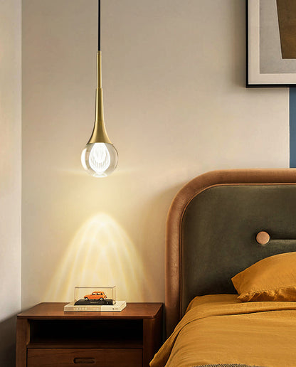 Simple Drop-Shaped Crystal Pendant Lamp