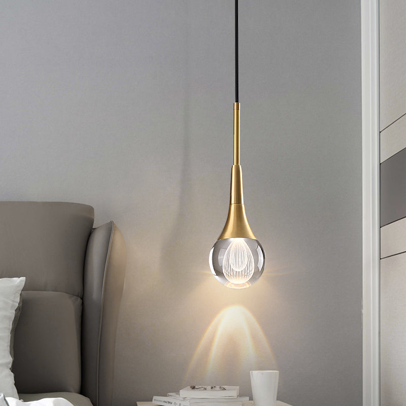 Simple Drop-Shaped Crystal Pendant Lamp