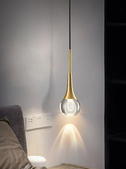 Simple Drop-Shaped Crystal Pendant Lamp