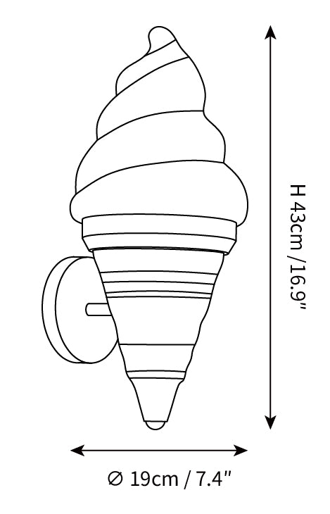 مصباح حائط Simple Ice Cream — رسومات الأبعاد 1