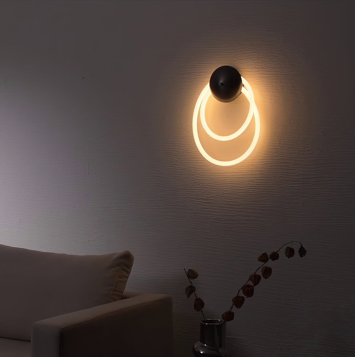 Simple Silicone Ring Wall Light – detail 2