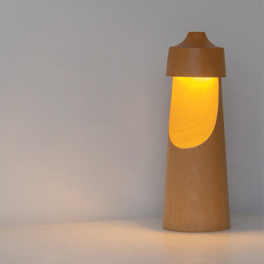 Solid Wood Half-Moon Table lamp