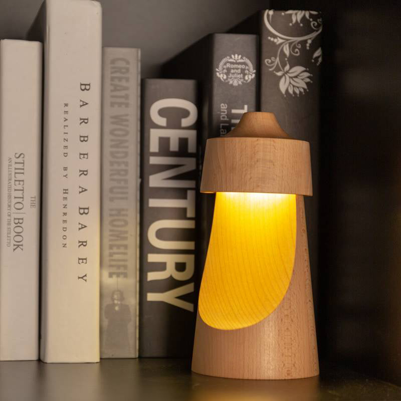 Solid Wood Half-Moon Table lamp