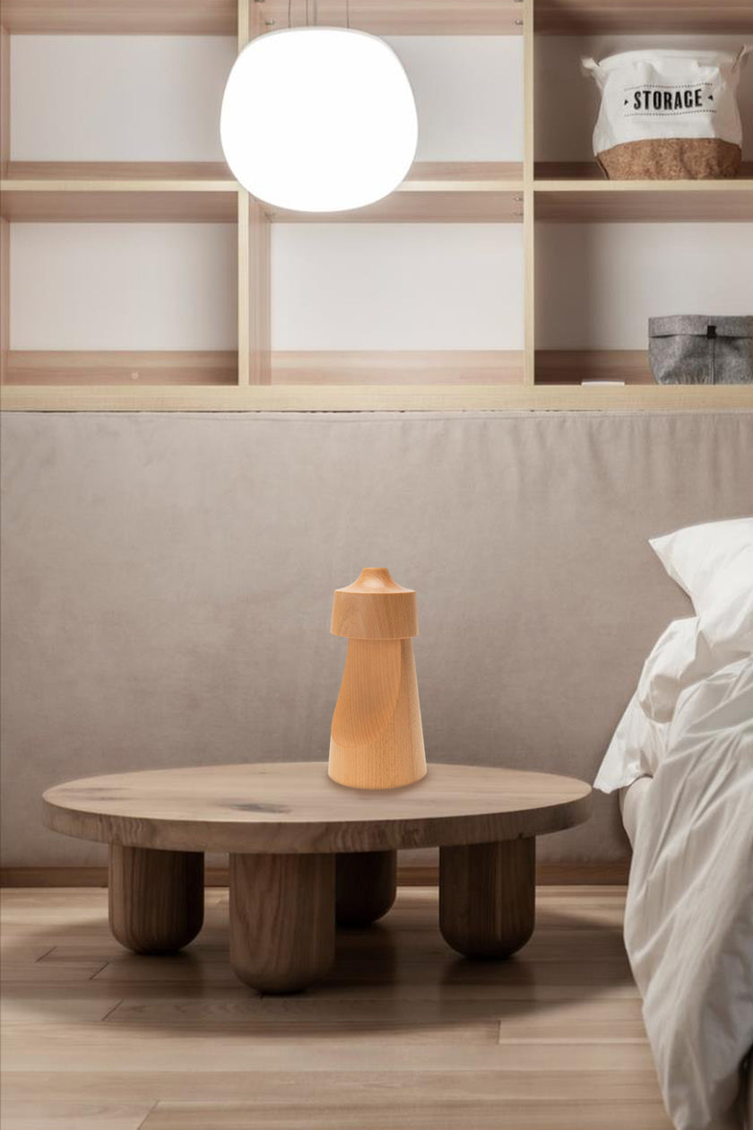 Solid Wood Half-Moon Table lamp