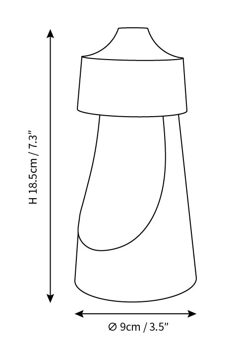 ∅ 3.5″ x H 7.3″ / Dia 9cm x H 18.5cm