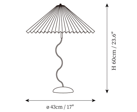 Lampe de Table Squiggle — Plans de dimensions 1