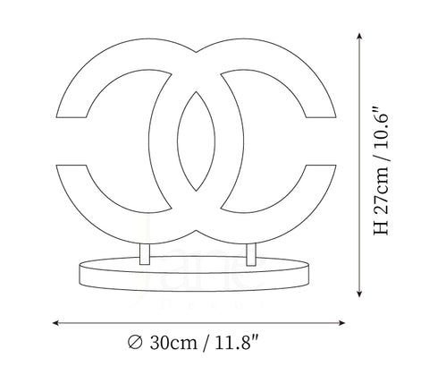 Roestvrijstalen Kristallen Tafellamp — Dimension drawings 1