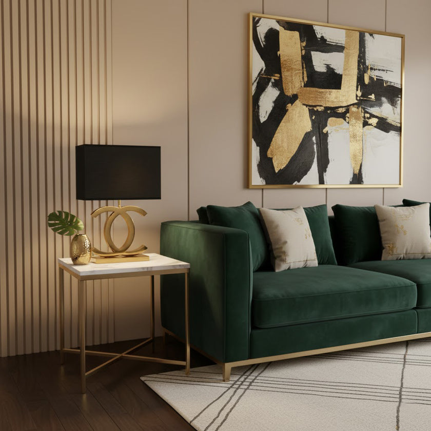 Tischleuchte aus Edelstahl