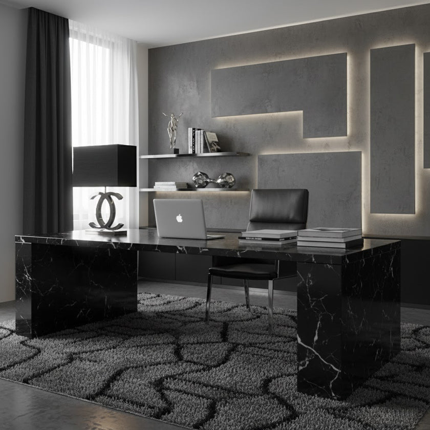 Tischleuchte aus Edelstahl