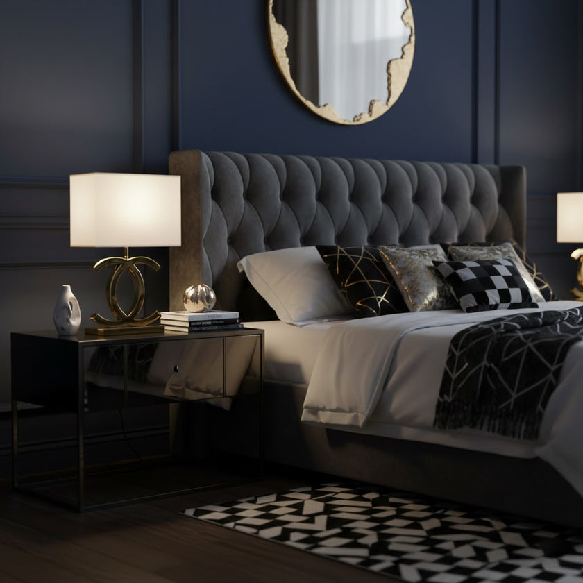 Tischleuchte aus Edelstahl