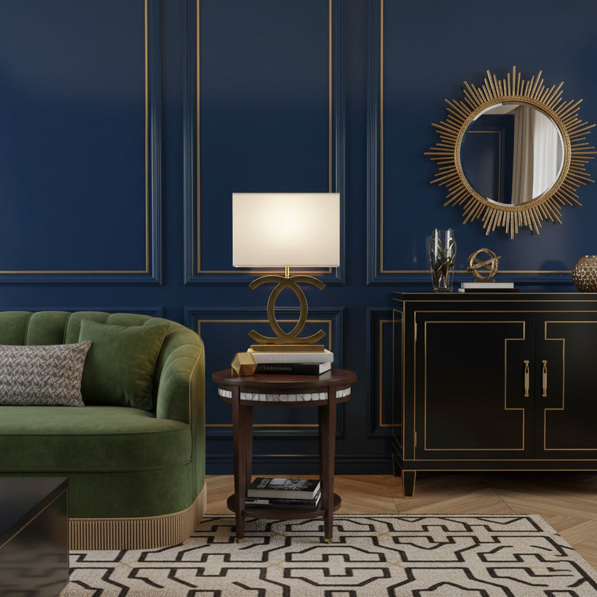 Tischleuchte aus Edelstahl