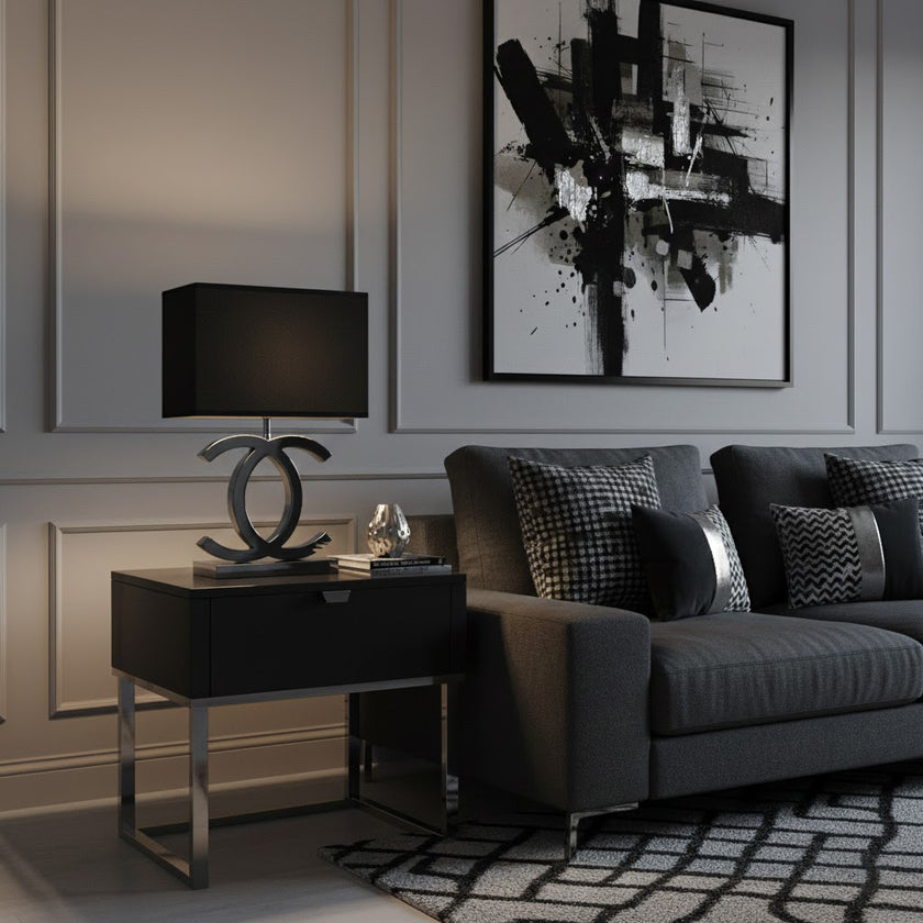 Tischleuchte aus Edelstahl