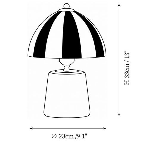 Lampada da tavolo Strigula — Disegni dimensionali 1